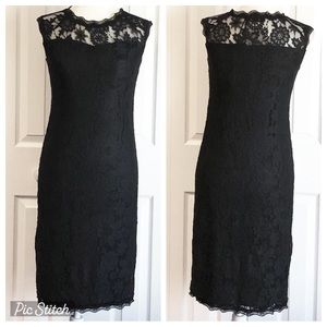 NWT Stanzino Formal Sleeveless Black Lace Sheath Dress Small